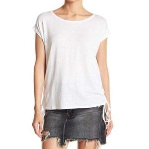 Chaser Lace-Up Side Linen Blend Tee ✨ Sz XS